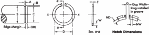 External Notched Retaining Ring (EN) Technical Drawing