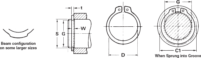 Heavy Duty External Rings Technical Drawing