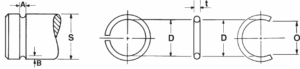 Round Wire Open & Closed Gap Ring Technical Drawing