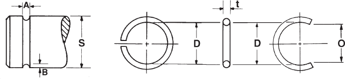 Round Wire Open & Closed Gap Ring Technical Drawing