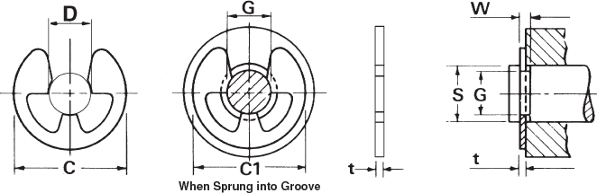 Standard E Rings Technical Drawing